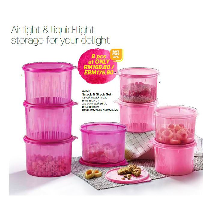 Tupperware Snack N Stack Set (New Color)