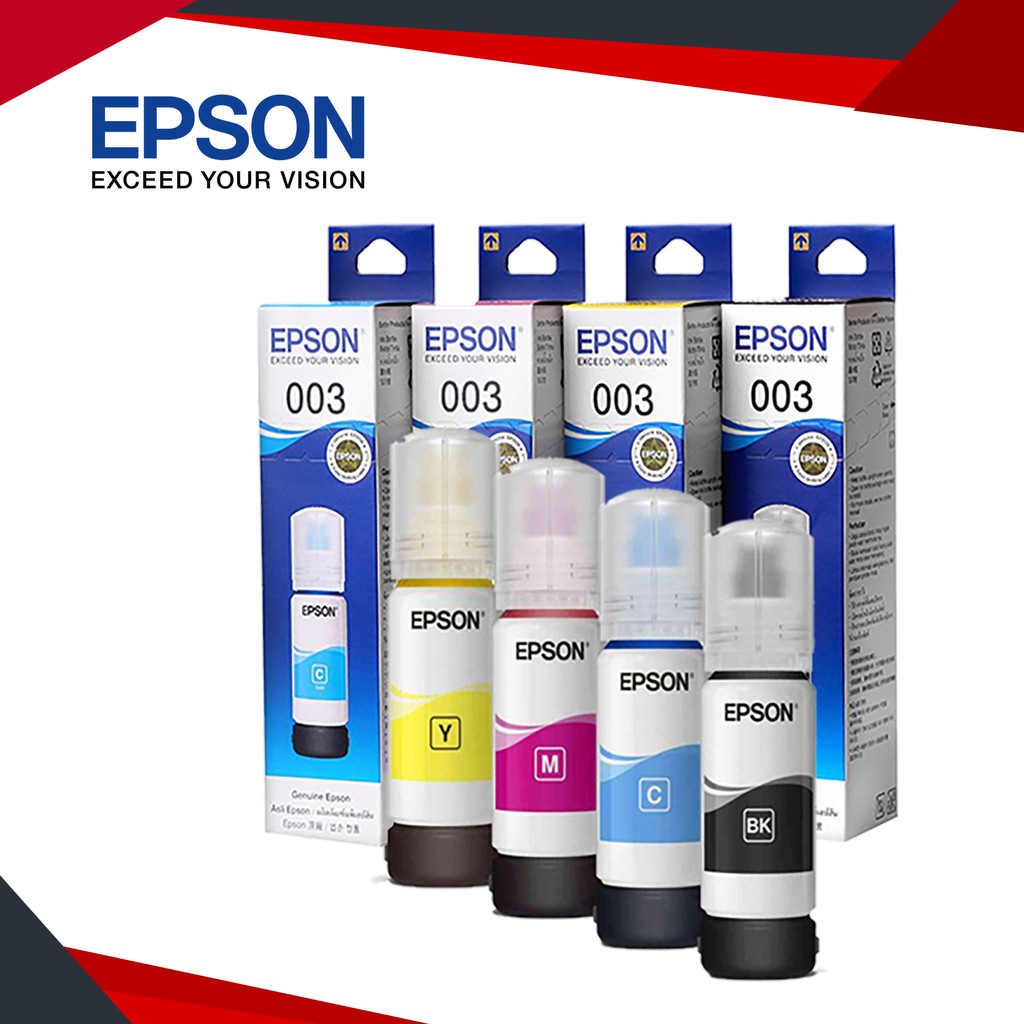 100% ORIGINAL Epson 003 T003 65ML FOR PRINTER L1110 / L3100 / L3101 ...