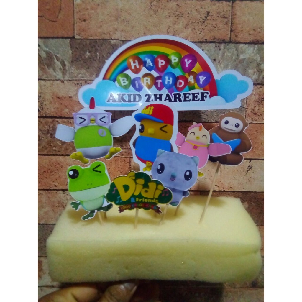 Didi & Friends Cake Topper (edit Name)003 | Shopee Malaysia