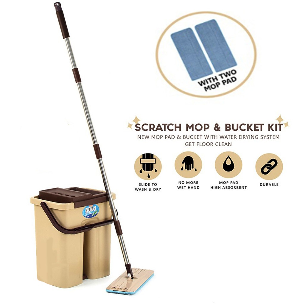 Magic Mop Lantai Viral 2in1 Imop Self Wash And Squeeze Dry Flat Mop Scratch Mop With Bucket Mop Pads Spin Free 2 Pads Shopee Malaysia