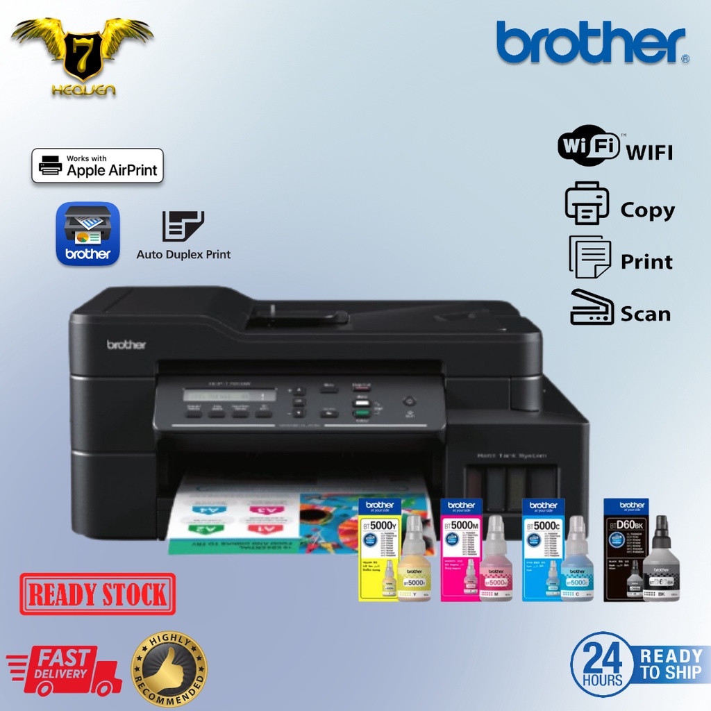 BROTHER DCP T720DW DCP-T720DW Refillable Ink tank Printer (PRINT SCAN ...