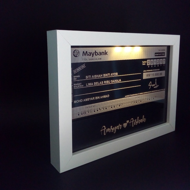 Download Acrylic mock up cheque dalam frame berlampu LED | Shopee Malaysia