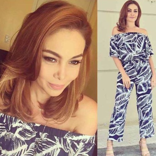 Fashion women off shoulder sexy print jumpsuit
