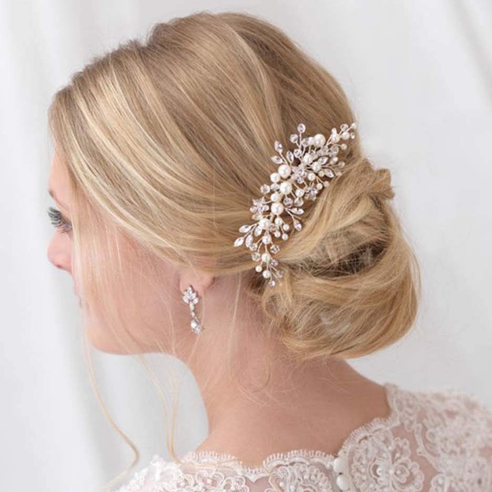 Crystal Beaded Pearl Hair Comb Women Bridal Wedding Headpiece Hair Clip |  Shopee Malaysia