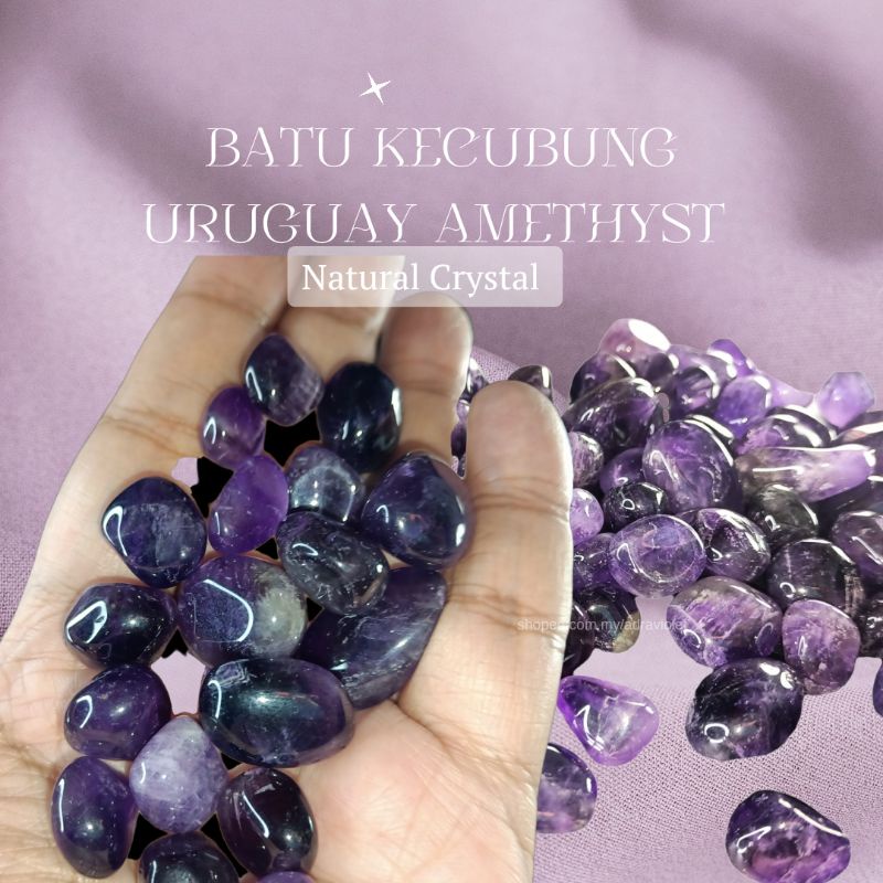 Batu Cincin Lelaki Yang Belum Dicanai Kecubung Brazil Air Unggu Asli Aura Semulajadi Uruguay Amethyst