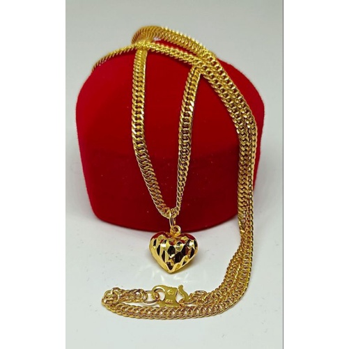 rantai leher lipan loket love berry emas 916