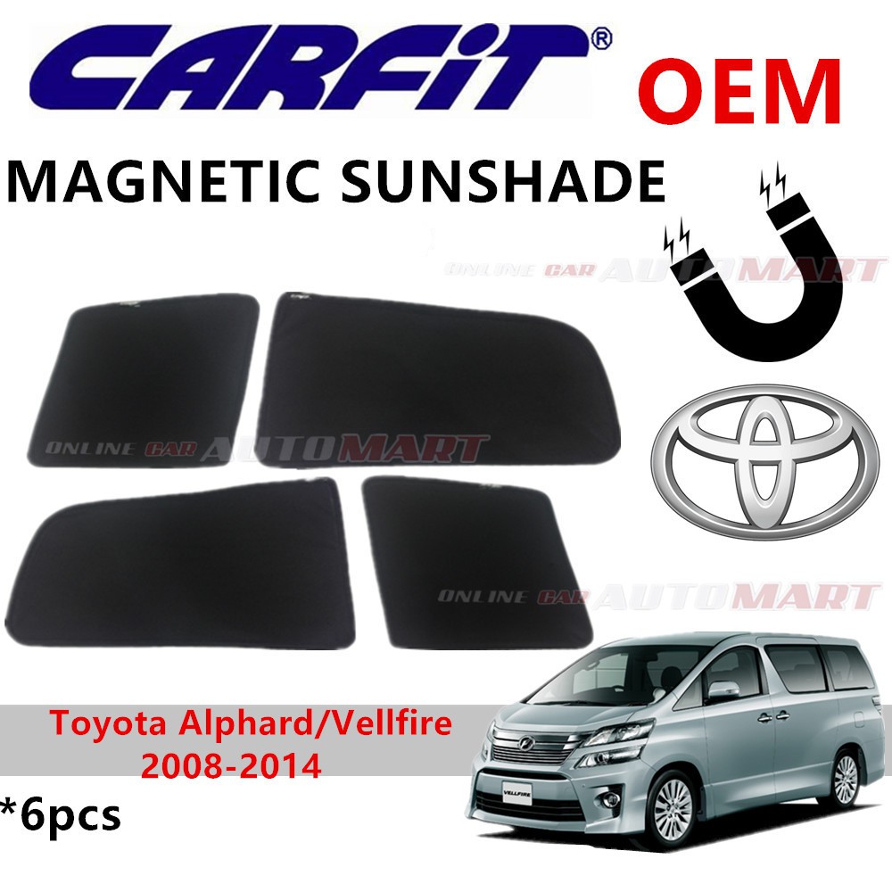 CARFIT OEM Magnetic Custom Fit Sunshade Toyota Alphard/Vellfire 2008-2014 (6pcs)