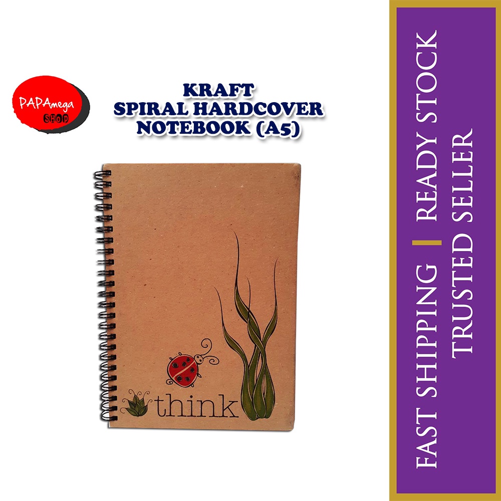 kraft-spiral-hardcover-notebook-a5-size-shopee-malaysia