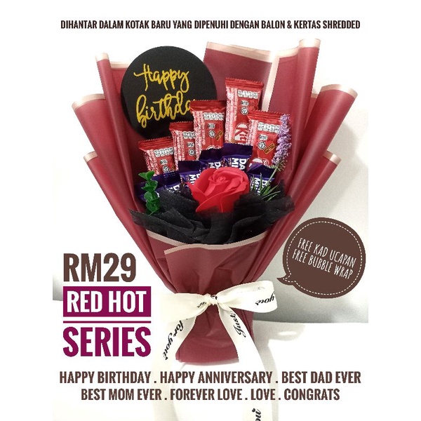 Buy Flower Chocolate Bouquets Red Hot Series Ready Stock Gift Box Jambangan Bunga Birthday Anniversary And Other Occasion Seetracker Malaysia