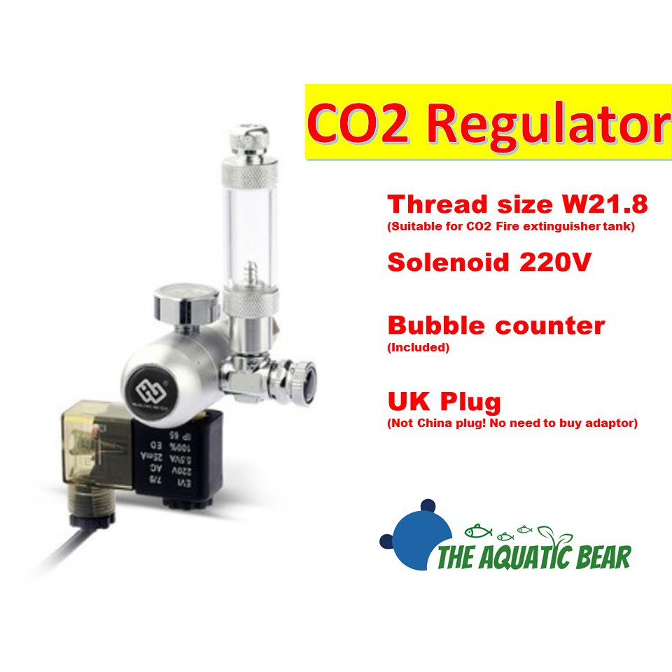 Aquarium CO2 Regulator Solenoid Valve W21.8 UK Plug (Ready stock) Suitable for Malaysia CO2 fire extinguisher