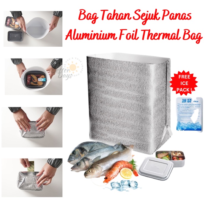 Bag Tahan Sejuk Panas Aluminum Foil Insulation Bag Insulated Thermal
