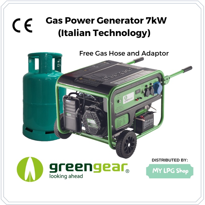 Greengear 7KW LPG Gas Power Generator | Italian Technology | Genset Powered by LPG/Gas