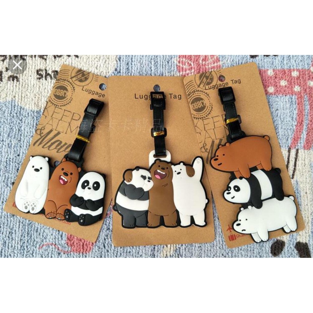 we bare bears luggage tag