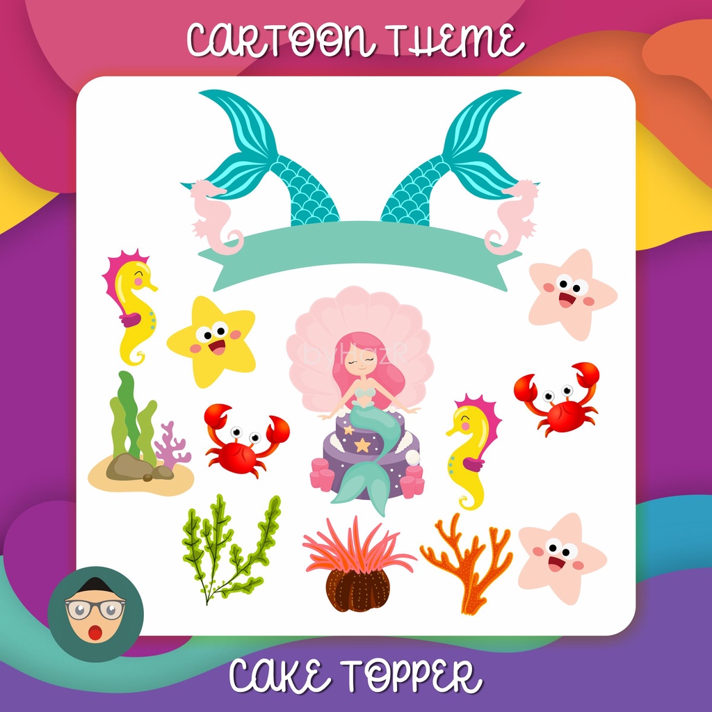 65 PCS Cartoon Cake Topper Set - Colorful Ball & Star Picks For Birthday Party Decorations