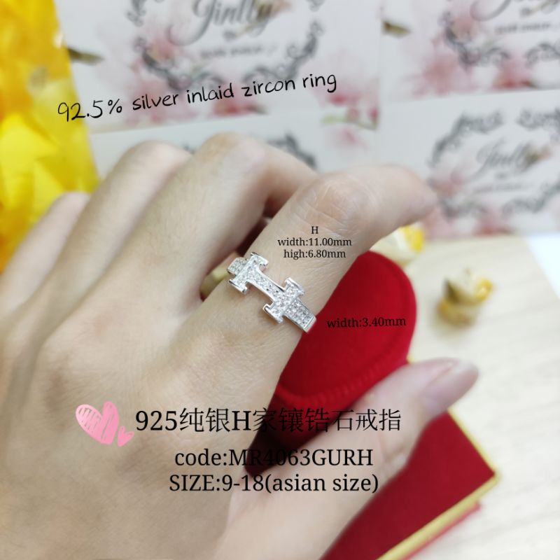 925 Silver stone ring**925纯银H家镶石女装戒指/cincin perak untuk perempuan