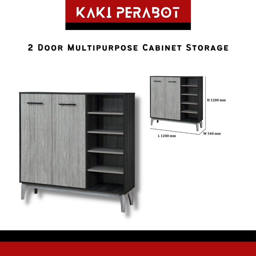 IKA 2 Door Shoe 2 Doors Shoe Rack Storage Cupboard Rak