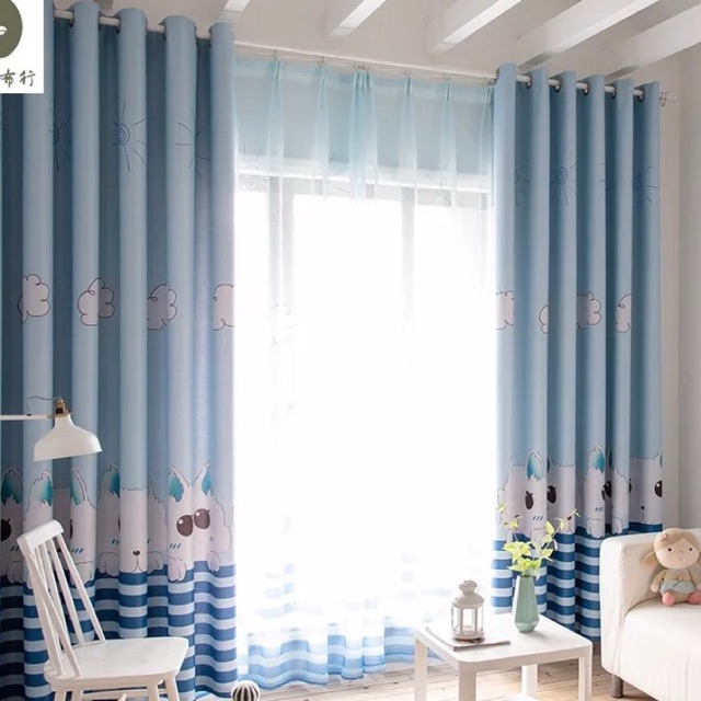 Modern Cartoon Lovely Curtains Printed Window Panel Kids Boys