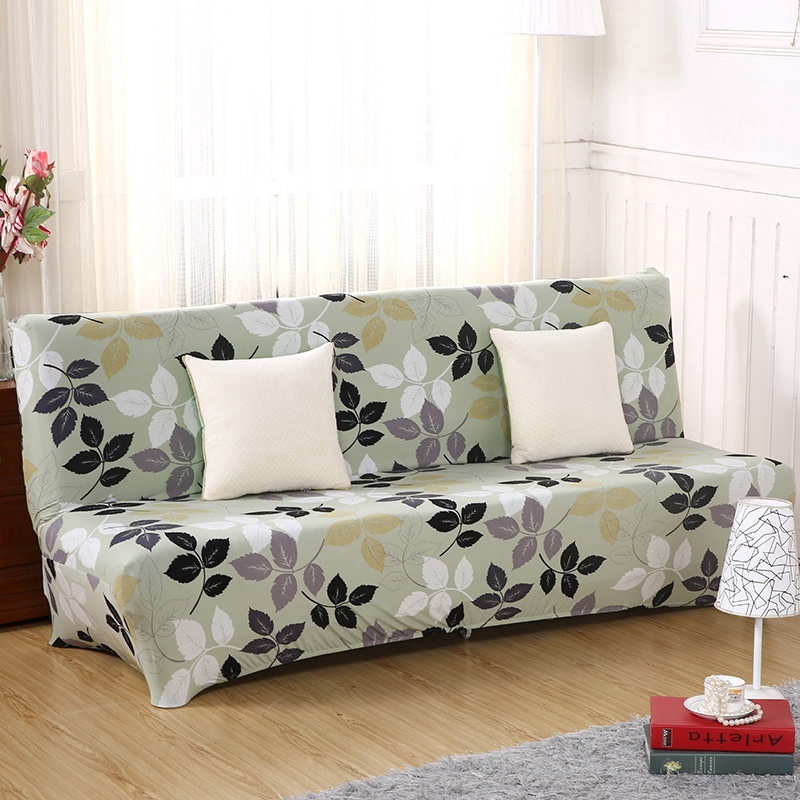 Foldable Sofa Bed Without Armrest Covers Couch Cover Printed