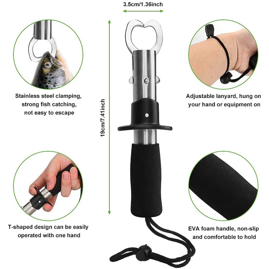 Heavy Repair Fishing Pliers Tool Set Tackle Gear Waterproof Storage Box Black Bait Case Lure - Image 2