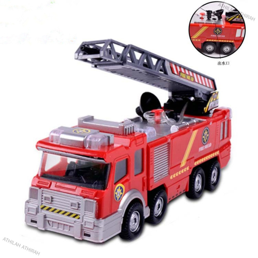 ATHILAH ATHIRAH Electric Fire Truck Toy Water Spray Fire Engine Car Toy ...