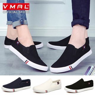 VMAL Fashion Casual Canvas Shoes Unisex Big Size Slip-on Shoe Flat Loafers For Couple