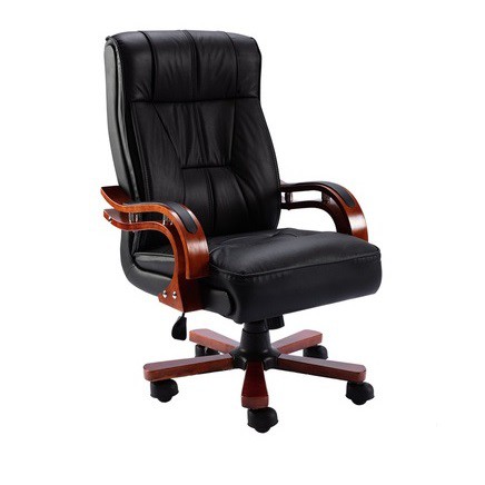 Boss Office Chair Executive Manager, Leather And Wood Desk Chair