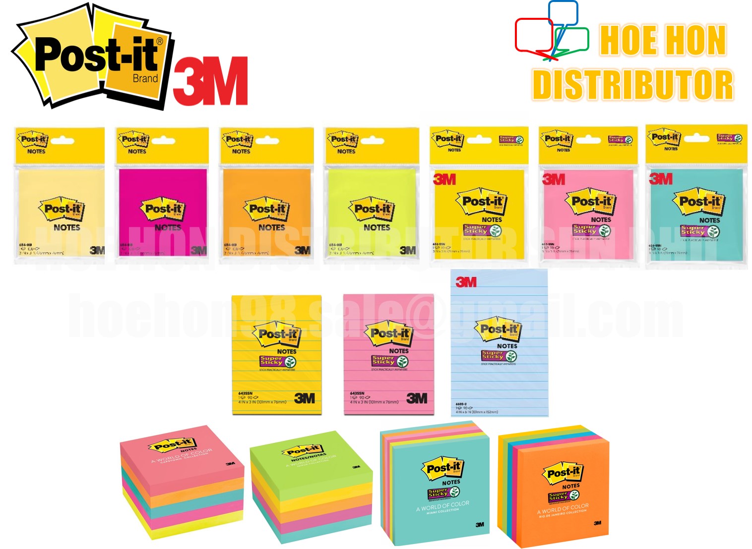 3M Post-it Memo Sticker Super Sticky Notes / Line / Cube 3 x 3 / 4 x 6 ...