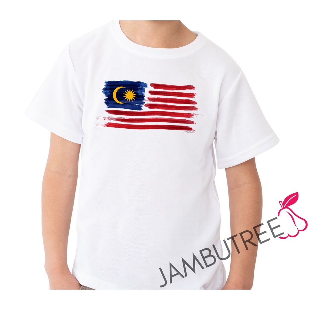 Jambutree Jalur Gemilang Bendera Malaysia Flag Graphic Boys Girls Children  Kids T-Shirt Tee Tshirt Baju Kanak Budak