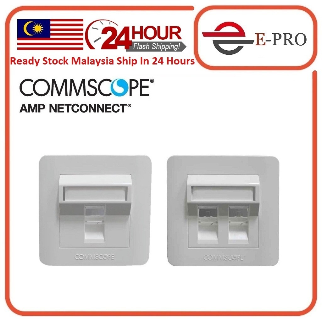 amp-commscope-cat5e-cat6-1port-2-ports-faceplate-degree-angle-type-data