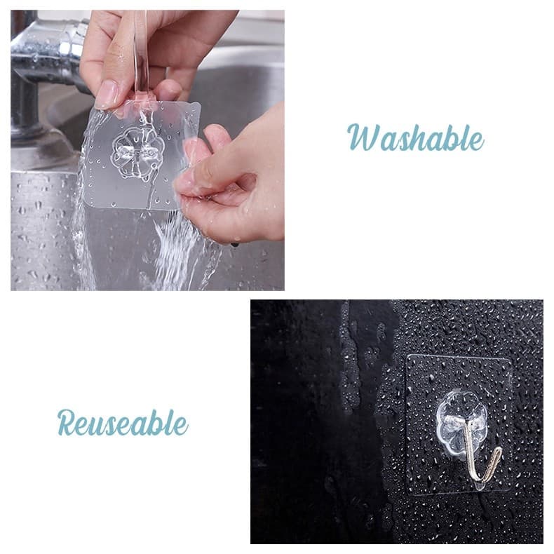 Cooking Bakeware Ship Today (1 pcs) Magic Hook Transparent Wall Kitchen Without Nails Strong Sticky Sucker Heavy Hang... - Image 5