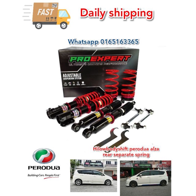 PERODUA ALZA ADJUSTABLE HLBS REAR SEPARATE SPRING PROEXPERT | Shopee ...