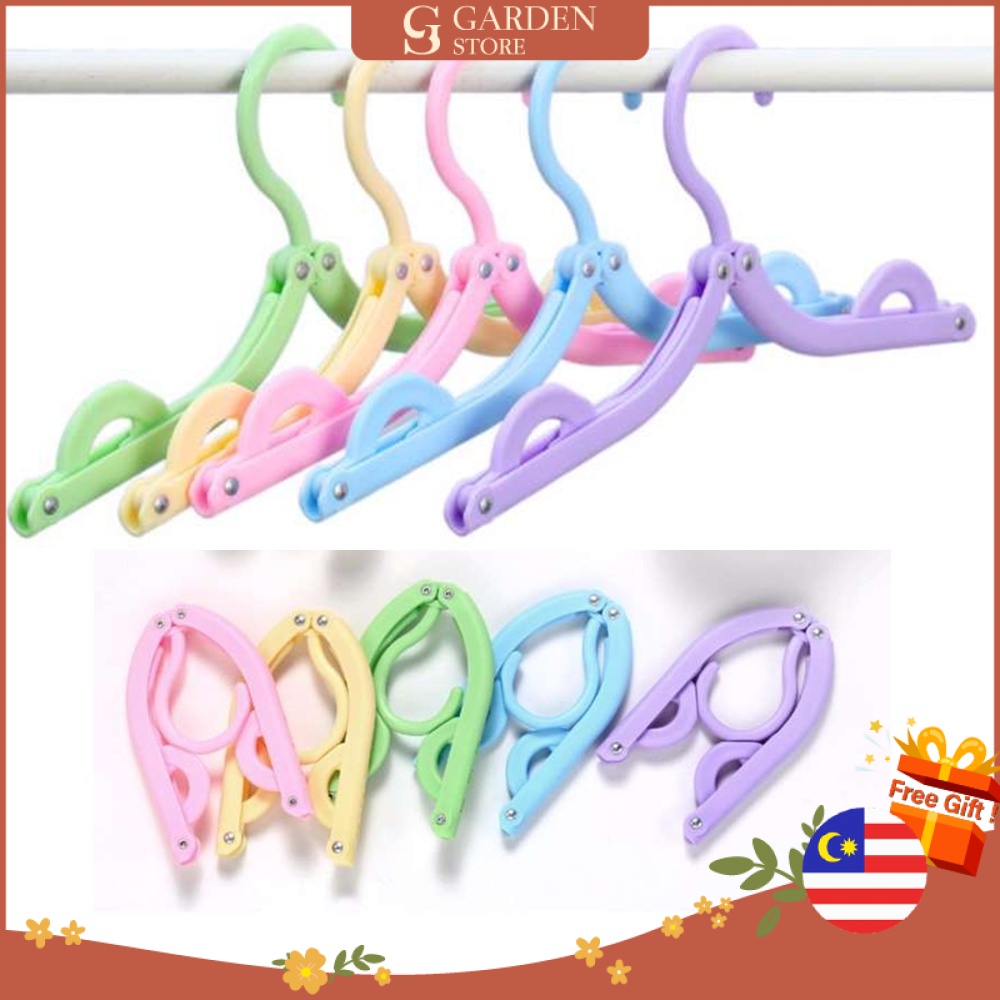 [READY STOCK] GS Foldable Travel Clothes Hangers Coat Hanger Drying