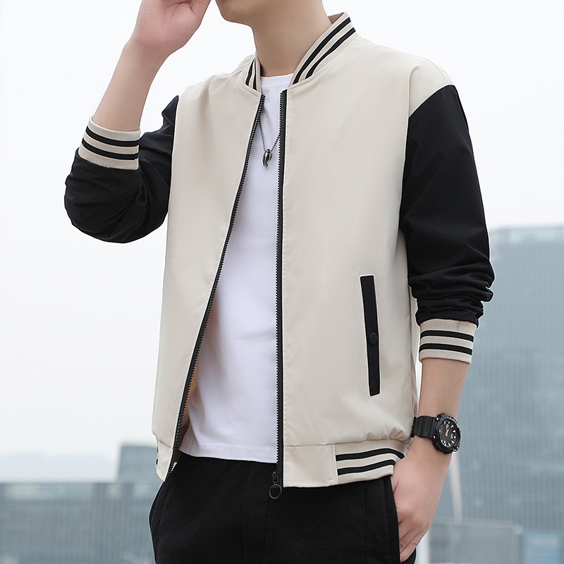 [M-5XL] Ready Stock Men's Sports Jacket Casual Plus Size Solid Color Hoodie Jackets Baju sejuk lelaki jacket big size