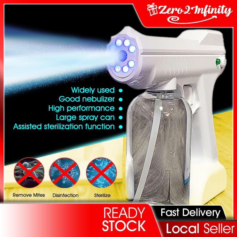 【Z2I】Spray Gun 800ML Wireless Rechargeable Disinfection Sprayer Nano Blue Ray Atomizer Fogging Spray Gun