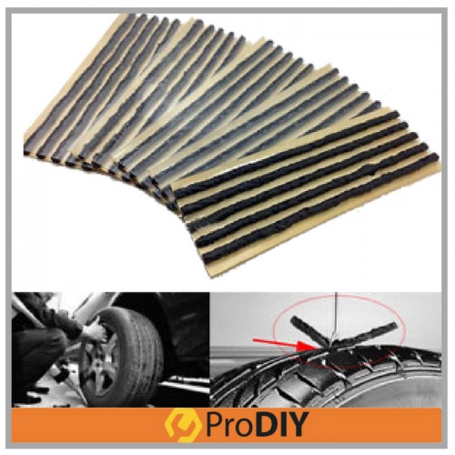 25pcs Black Tubeless Tyre Tire Puncture Repair Seal Rubber Strips Car Vehicle