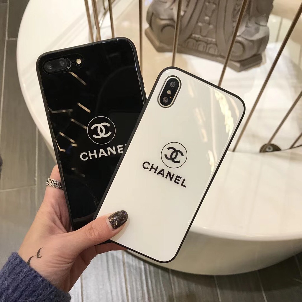 Iphone X Xs Max 8 7 6 6s Plus Chanel Design Glass Case Shopee Malaysia