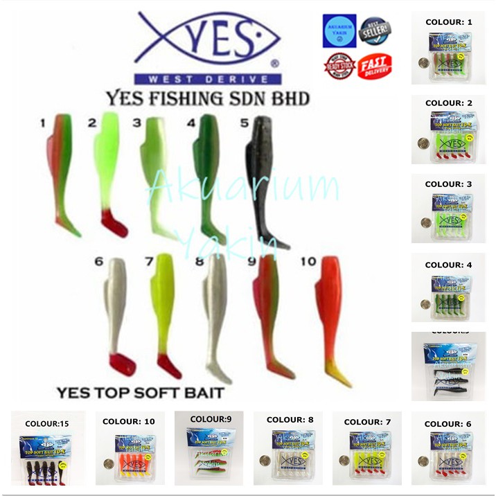 4077 YES TOP SOFT BAIT 10-X 5CM LUMINIOUS FISHING LURE GLOW IN THE DARK WORM