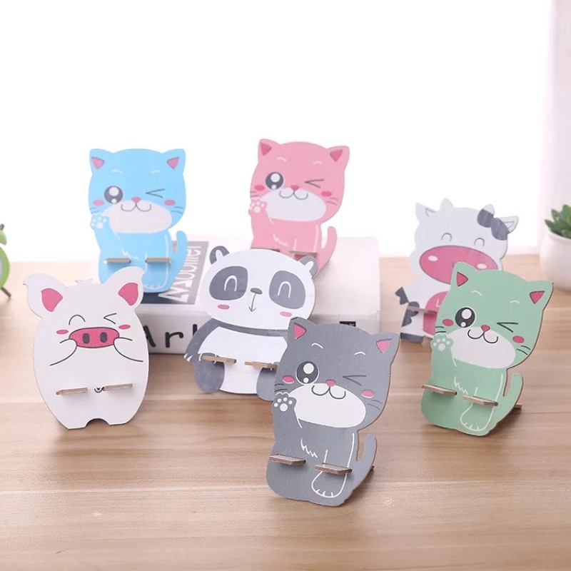 Cartoon Creative Wooden Phone Holder Mobile Phone Holder ...