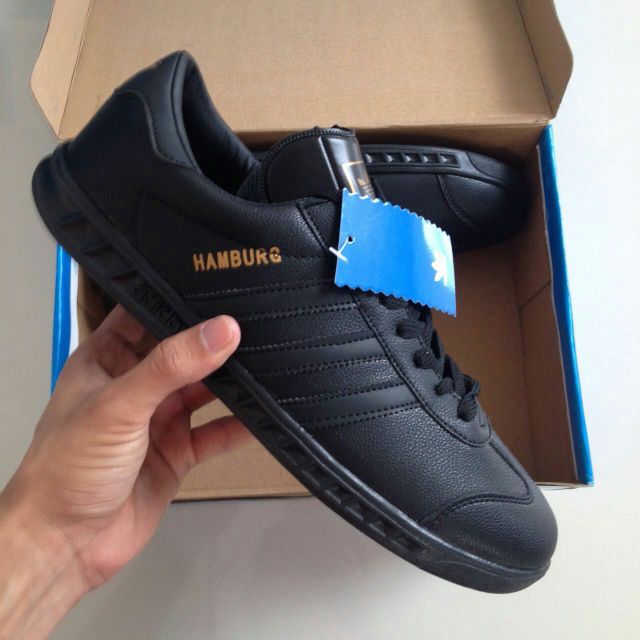adidas all black leather shoes