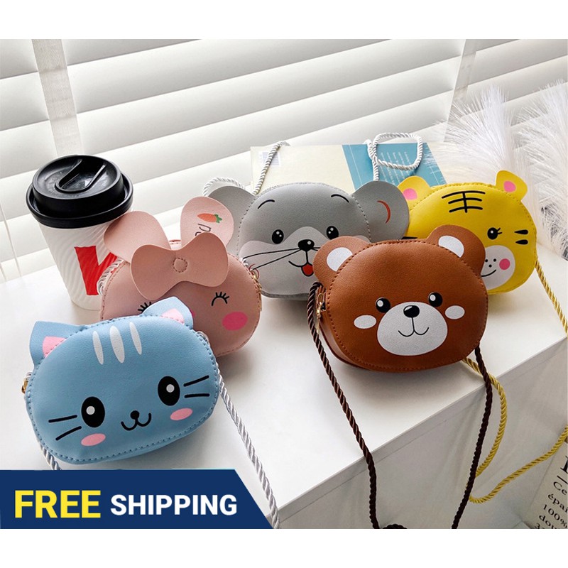 Lovely kids Bag Cute Cartoon Kids Shoulder bag Small Coin Purses Handbags animals Shoulder bags