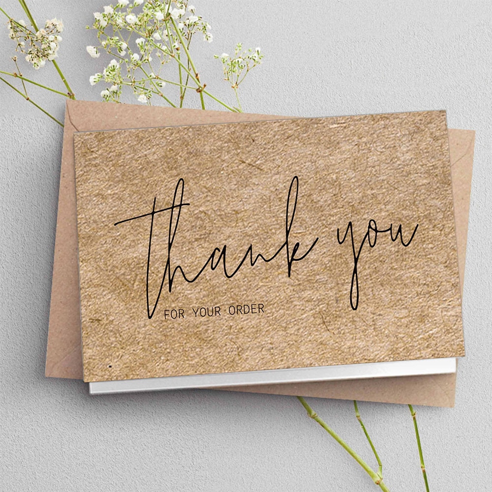 30 Natural Kraft Paper Cards Thank You For Your Order Card For Small Shop Gift Decoration Card For Small Business Shopee Malaysia