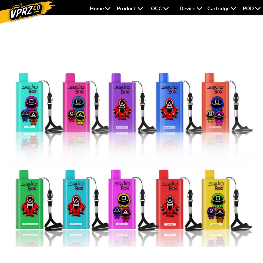 Original Squid Box 5200PFF 12ML 850mAh Rechargeable TypeC Port Squid