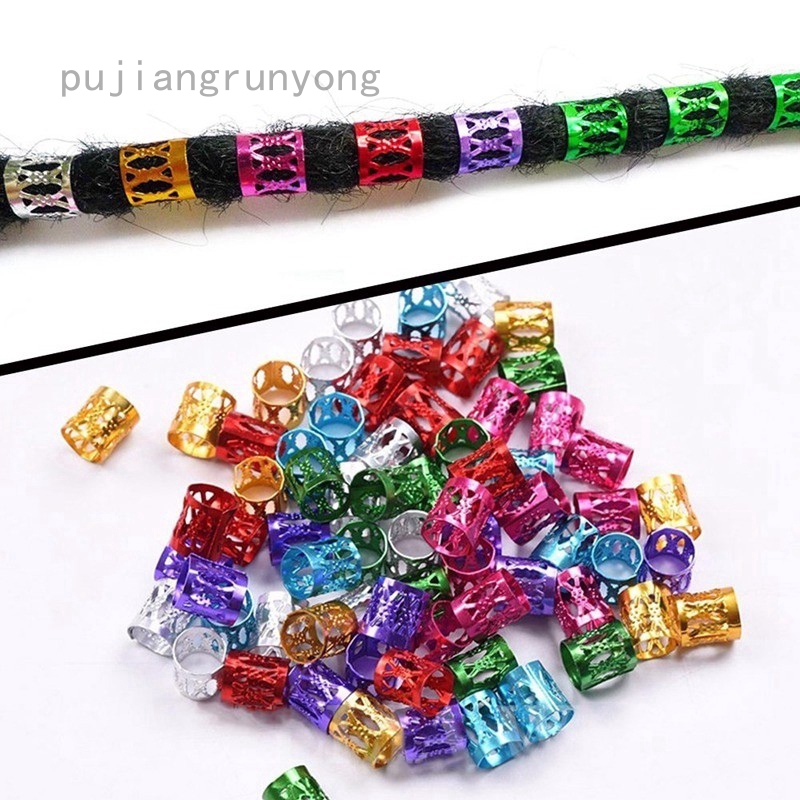 Pujiangrunyong Hair Braid Pins Ring Dreadlocks Beads Colorful Hair Rings Box Braid Beads Adjustable Braid Cuff Clip Shopee Malaysia