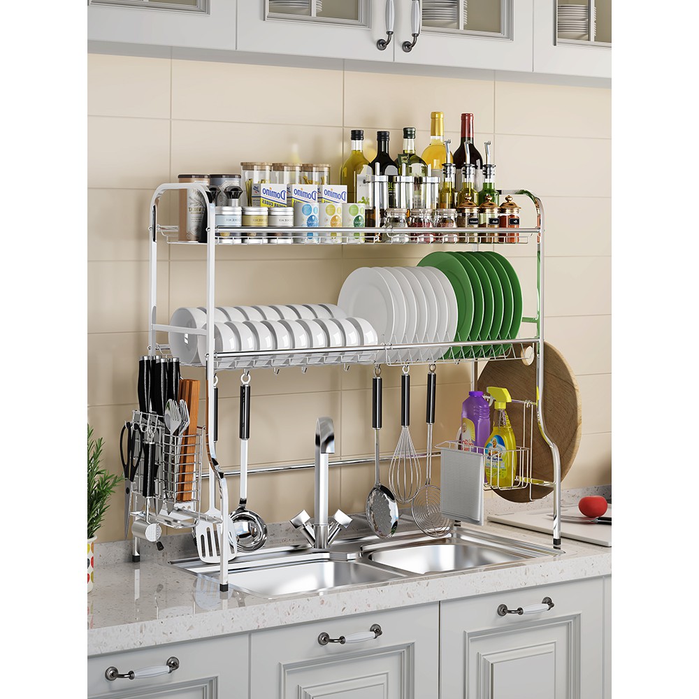 304不锈钢碗盘架水槽沥水架厨房置物架砧板架锅盖架厨房收纳用品 Shopee Malaysia