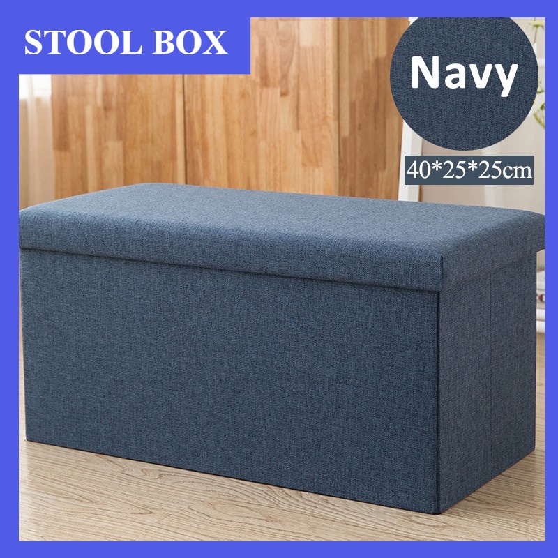 STORAGE BOX STOOL OTTOMAN Storage Stool Fabric Foldable Storage Box
