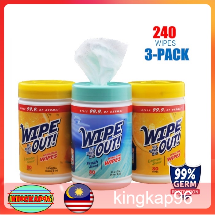 READY STOCK!!! Lemon Scent Wet Wipes Antiseptic Wipe Disinfection Hand