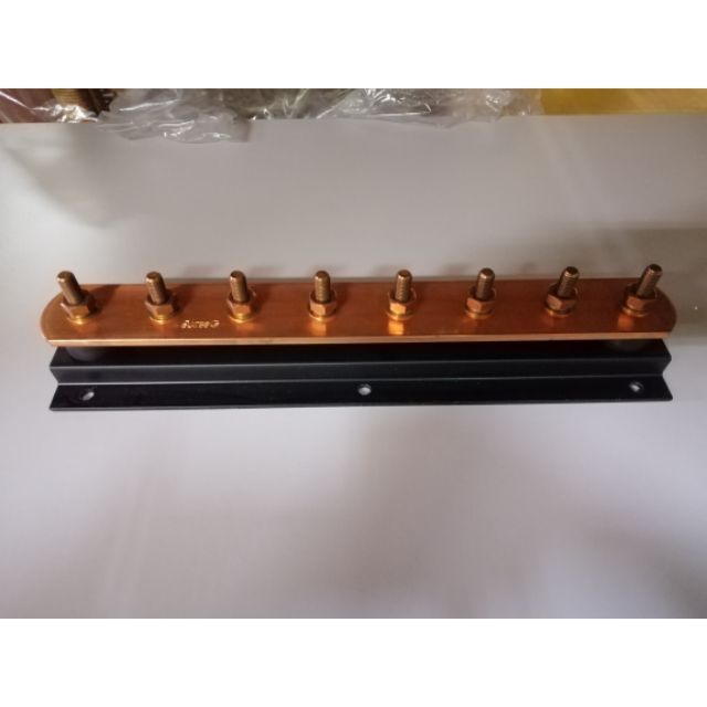 Furse LK2456 50x6mm Copper Earth Bar with M10 Screws 6 Way (ABB