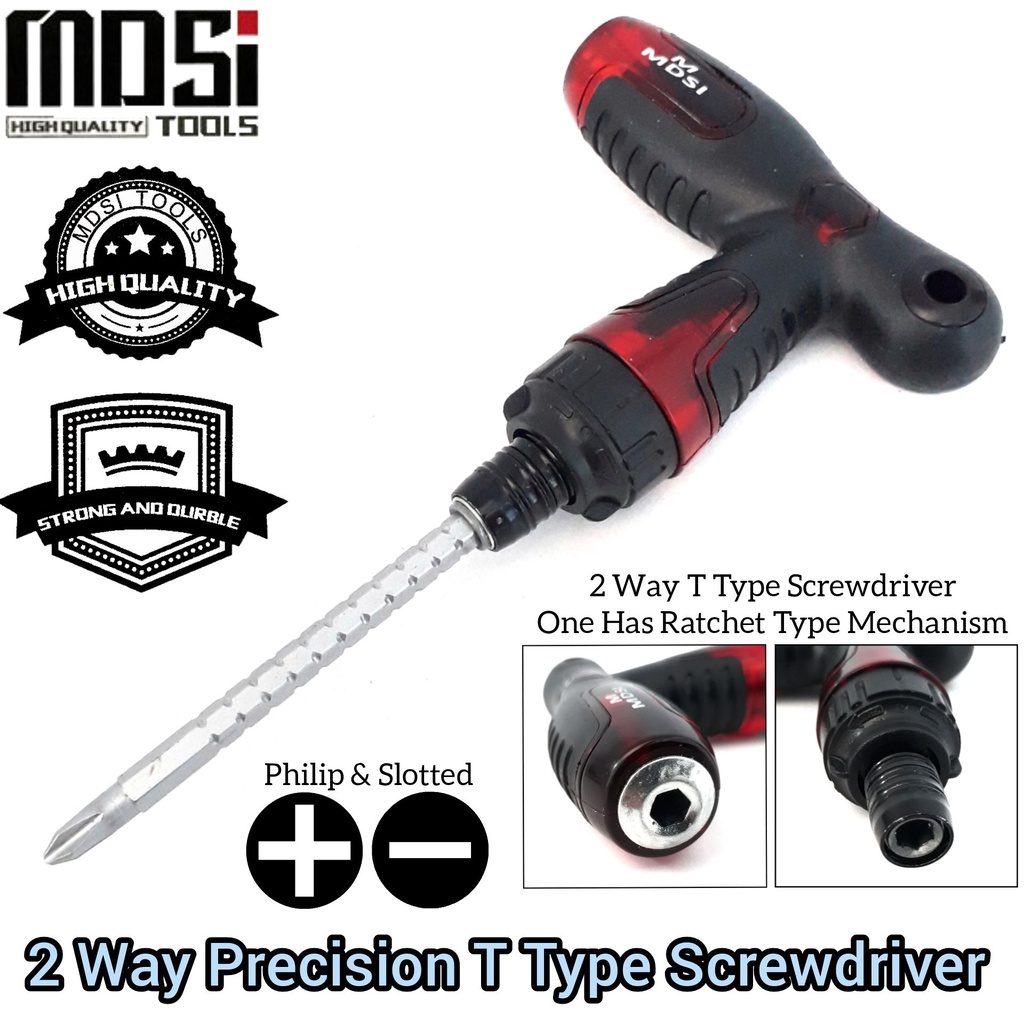 MDSI 2 WAY PRECISION T RATCHET TYPE SCREWDRIVER FOR AUTOMOTIVE AND