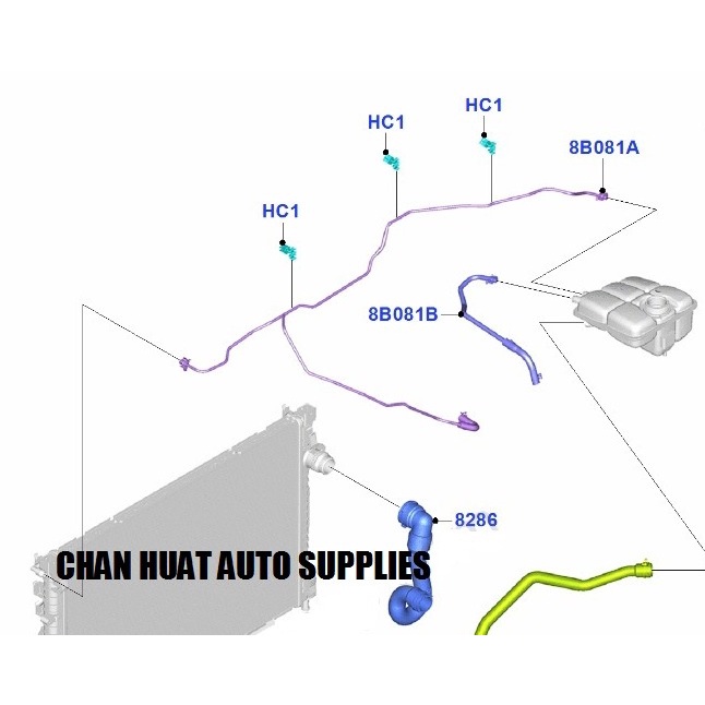 Ford Kuga 1.6T Ecoboost Overflow Radiator Spare Tank Coolant Hose Pipe