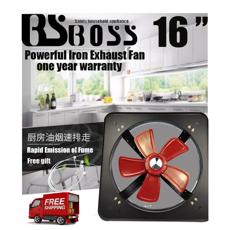 Bsboss 16 Inch Wall Type Industrial Light Duty Bedroom Living Room Toilet Kitchen Guest Room Exhaust Fan Ventilator